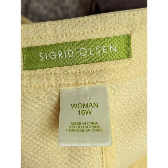 Sigrid Olsen Women Sunny Yellow Long Sleeve Cotton Jacket Size 16 - Picture 9 of 12